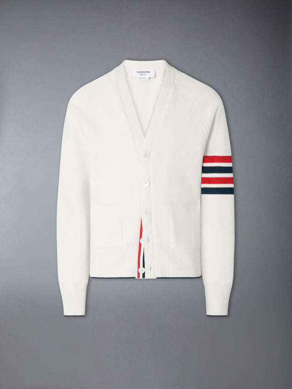 LINEN COTTON 4-BAR RELAXED FIT CARDIGAN - featured image