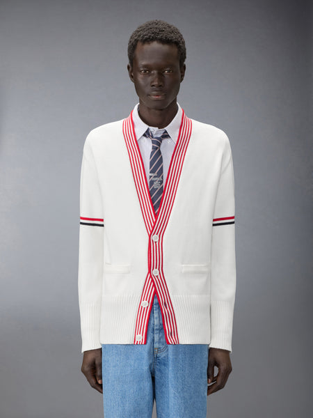 RWB ARMBAND LOBSTER JERSEY CARDIGAN WHITE
