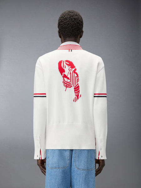 RWB ARMBAND LOBSTER JERSEY CARDIGAN WHITE