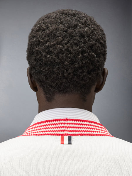 RWB ARMBAND LOBSTER JERSEY CARDIGAN WHITE