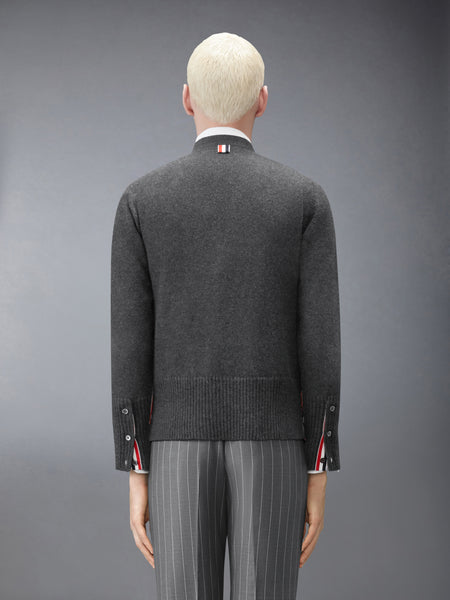 BABY CABLE STITCH 4-BAR CARDIGAN TONAL GREY