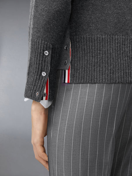 BABY CABLE STITCH 4-BAR CARDIGAN TONAL GREY