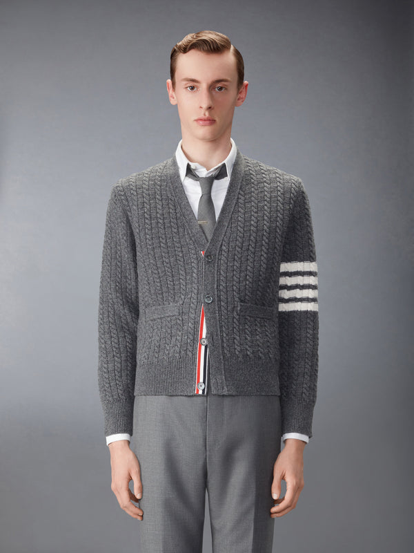 MERINO WOOL 4-BAR INTARSIA ANCHOR CARDIGAN - image 1