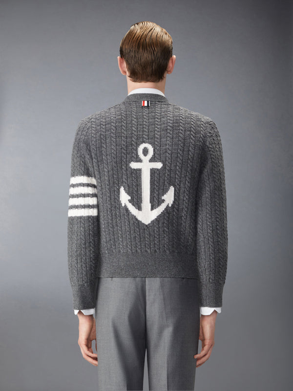 MERINO WOOL 4-BAR INTARSIA ANCHOR CARDIGAN - image 2