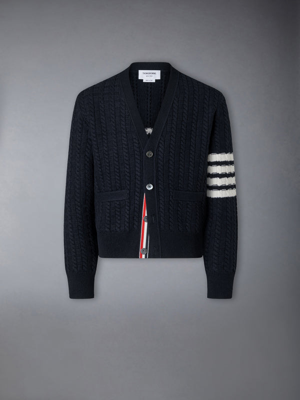 MERINO WOOL 4-BAR INTARSIA ANCHOR CARDIGAN - featured image