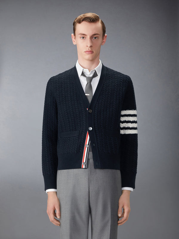 MERINO WOOL 4-BAR INTARSIA ANCHOR CARDIGAN - image 1