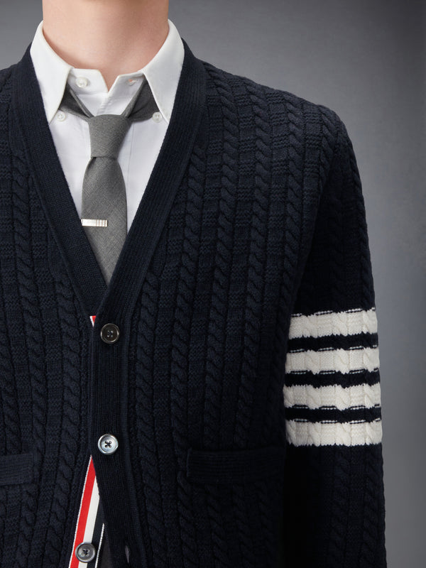 MERINO WOOL 4-BAR INTARSIA ANCHOR CARDIGAN - image 5