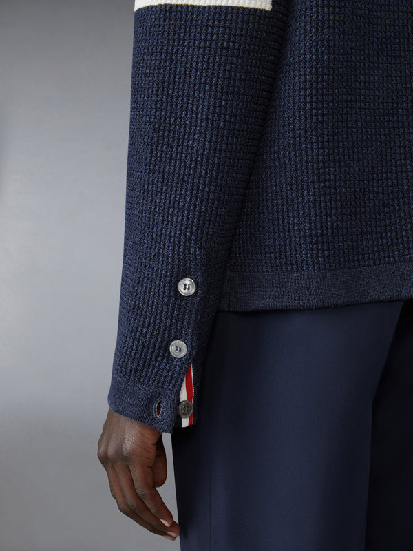 LINEN COTTON 4-BAR CARIDGAN JACKET - image 4