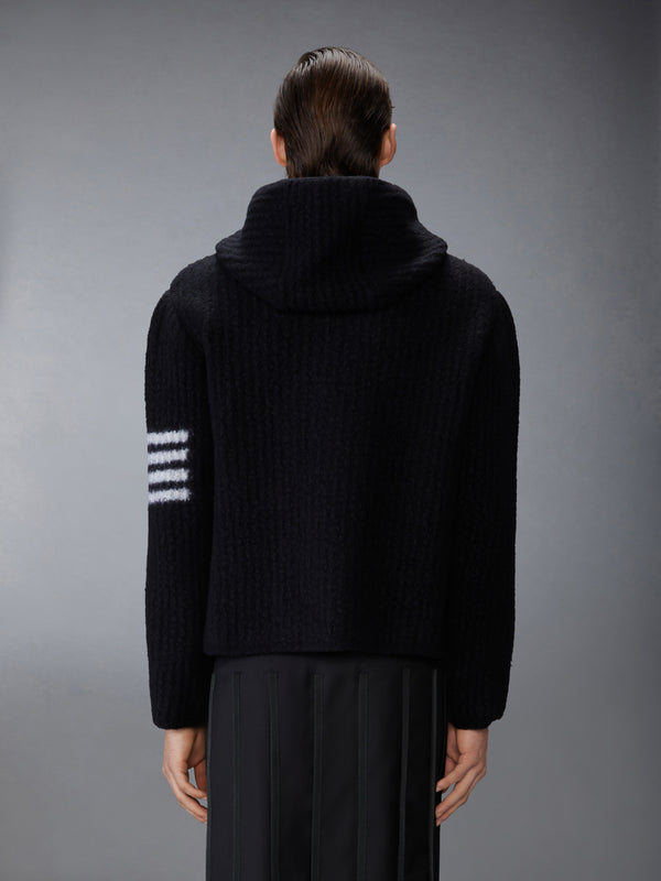 INTARSIA 4-BAR BOILED MERINO WOOL DUFFLE COAT - image 2
