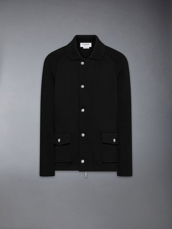 MIXED STITCH COTTON CASHMERE ZIP UP JACKET - featured image