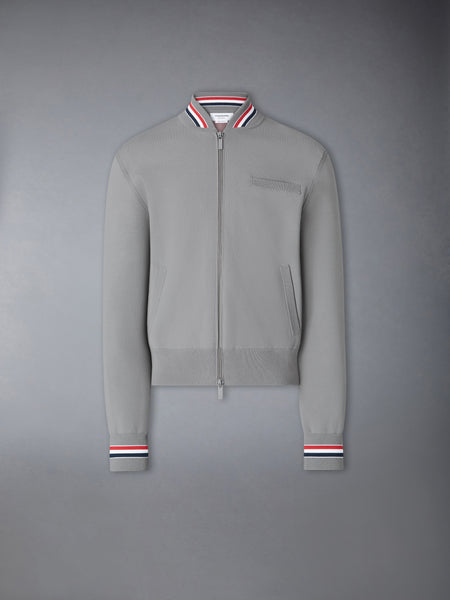 BROWNE 65 INTARSIA BOMBER JACKET LT GREY