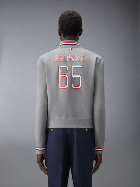BROWNE 65 INTARSIA BOMBER JACKET LT GREY
