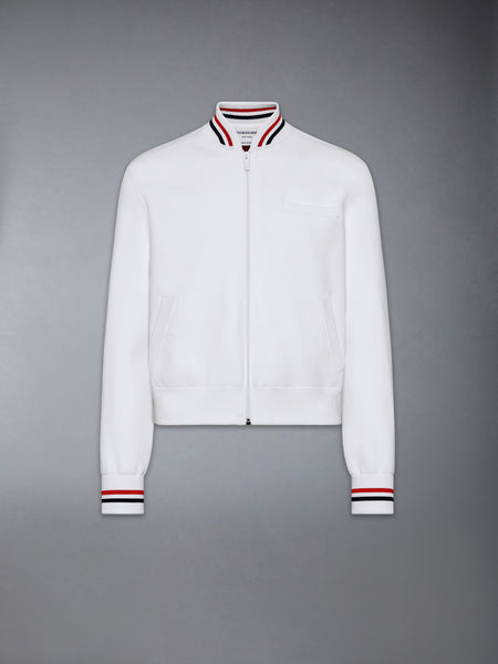 BROWNE 65 INTARSIA BOMBER JACKET WHITE