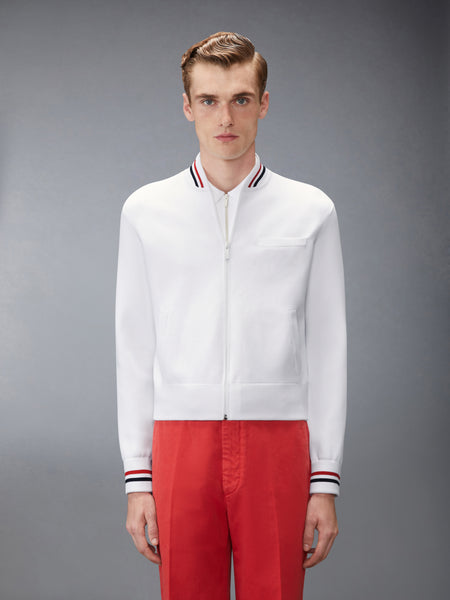 BROWNE 65 INTARSIA BOMBER JACKET WHITE