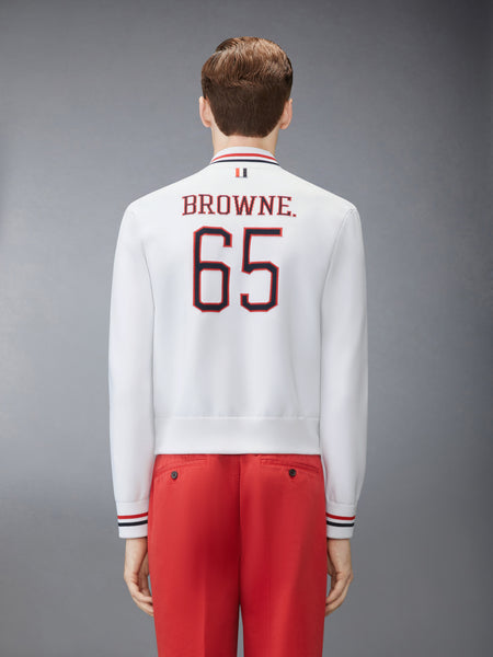 BROWNE 65 INTARSIA BOMBER JACKET WHITE
