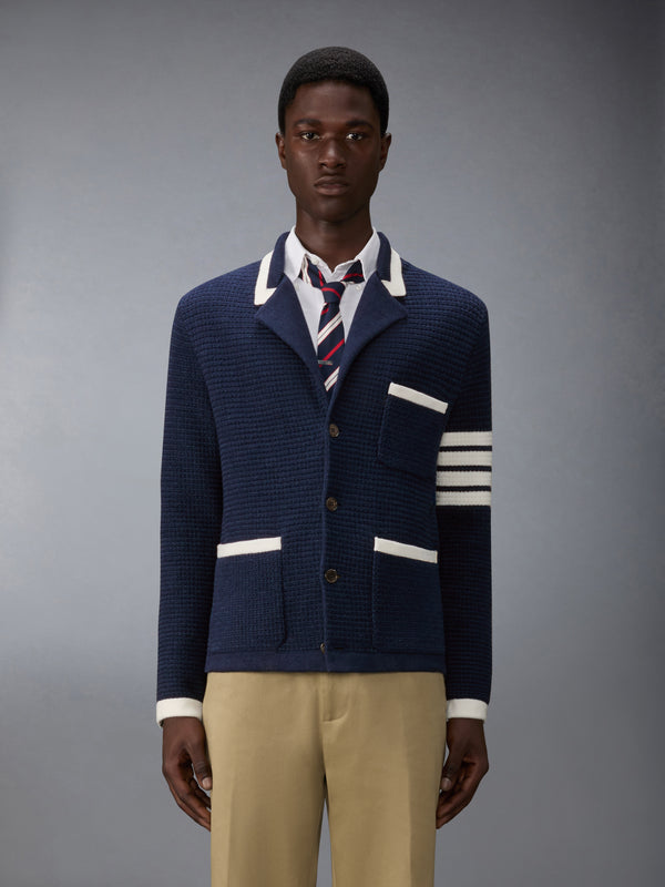 TEXTURED STITCH LINEN 4-BAR CARDIGAN JACKET - image 1
