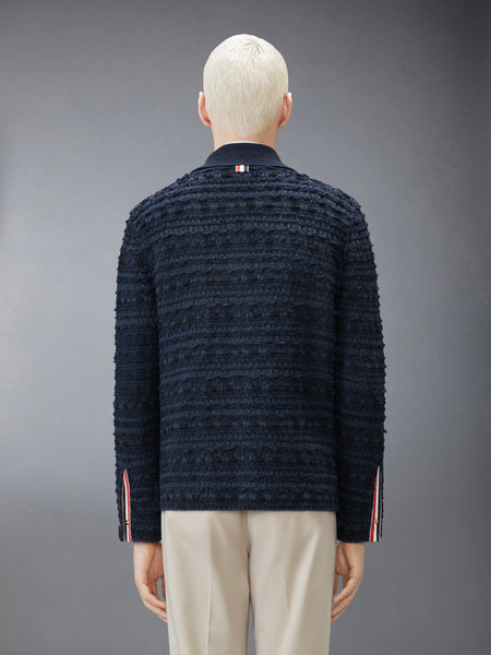 KNIT TWEED 4-BAR UTILITY JACKET NAVY