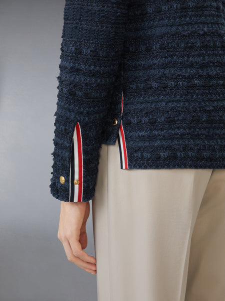 KNIT TWEED 4-BAR UTILITY JACKET NAVY
