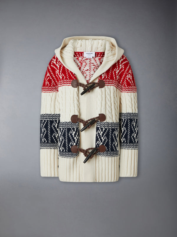 CHUNKY CASHMERE FAIR ISLE JACQUARD DUFFLE JACKET - featured image