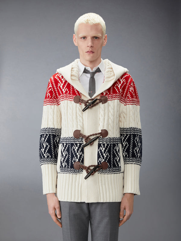 CHUNKY CASHMERE FAIR ISLE JACQUARD DUFFLE JACKET - image 1
