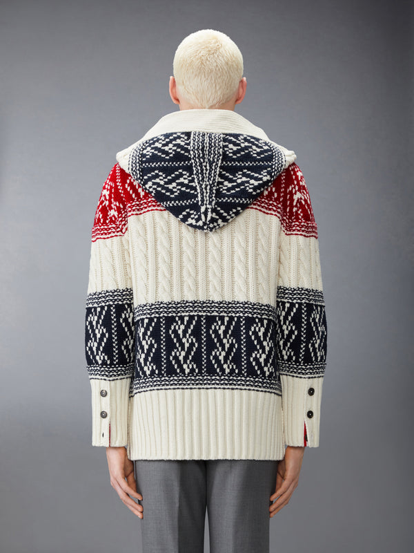 CHUNKY CASHMERE FAIR ISLE JACQUARD DUFFLE JACKET - image 2