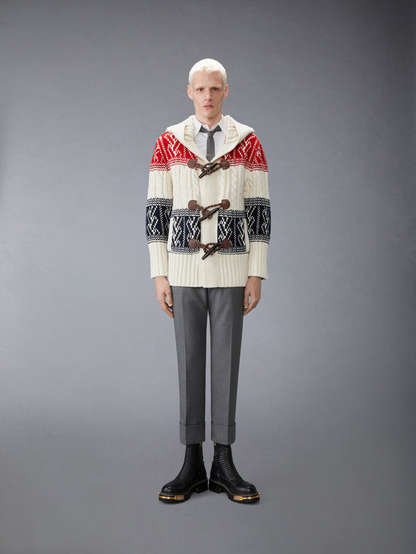 CHUNKY CASHMERE FAIR ISLE JACQUARD DUFFLE JACKET - image 3