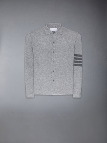 CASHMERE JERSEY STITCH 4-BAR SHIRT LT GREY