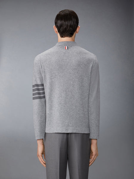 CASHMERE JERSEY STITCH 4-BAR SHIRT LT GREY