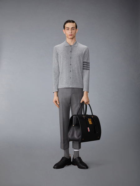 CASHMERE JERSEY STITCH 4-BAR SHIRT LT GREY