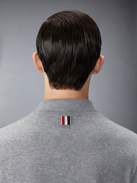CASHMERE JERSEY STITCH 4-BAR SHIRT LT GREY