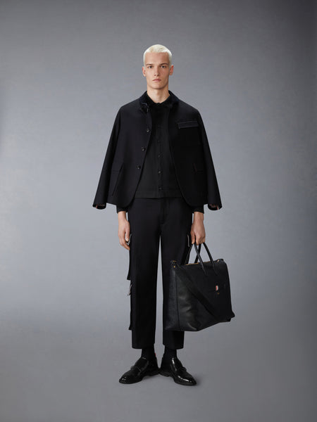 MERINO WOOL JERSEY STITCH LONG SLEEVE SHIRT BLACK