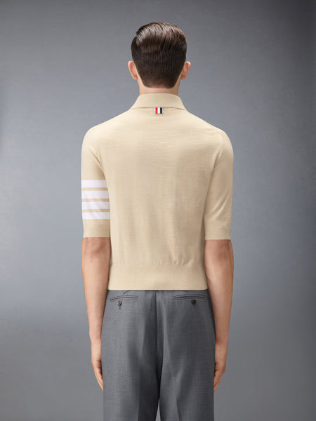 FINE MERINO WOOL 4-BAR POLO ベージュ