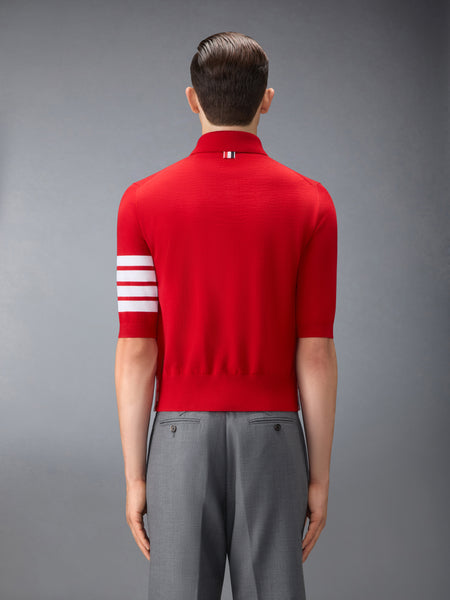 FINE MERINO WOOL 4-BAR POLO 赤