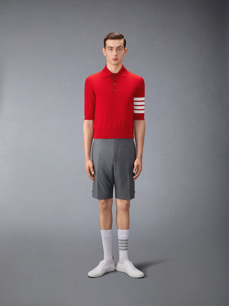 FINE MERINO WOOL 4-BAR POLO 赤