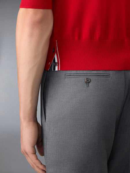 FINE MERINO WOOL 4-BAR POLO 赤