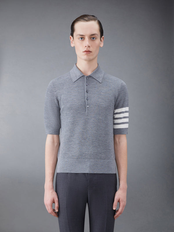Fine Merino Waffle 4-Bar Short Sleeve Polo - featured image