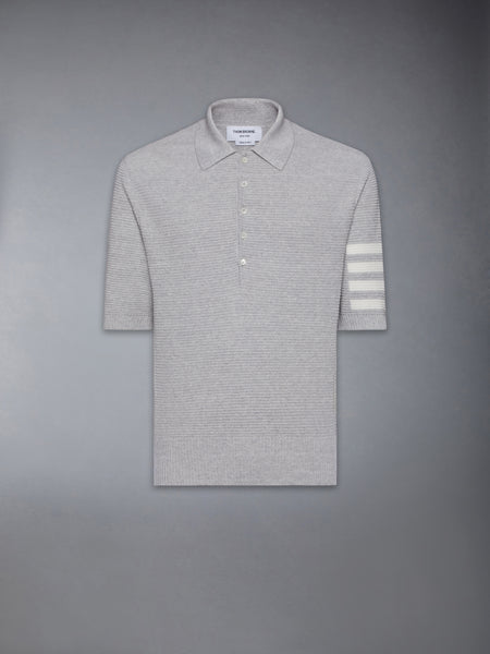 LINEN COTTON 4-BAR RELAXED FIT POLO LT GREY