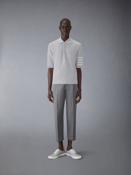 LINEN COTTON 4-BAR RELAXED FIT POLO LT GREY