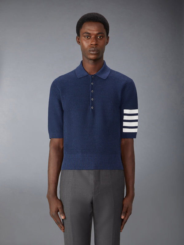 LINEN COTTON 4-BAR RELAXED FIT POLO - featured image