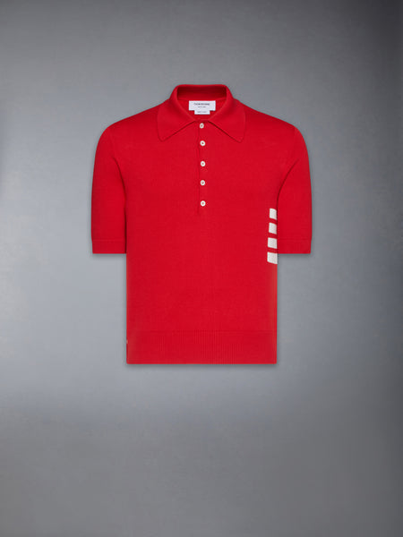 COTTON 4-BAR RELAXED FIT POLO RED