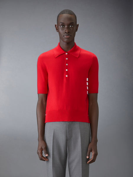 COTTON 4-BAR RELAXED FIT POLO RED