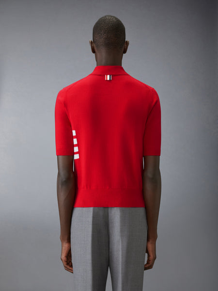 COTTON 4-BAR RELAXED FIT POLO RED