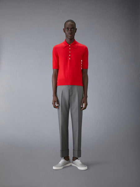 COTTON 4-BAR RELAXED FIT POLO RED