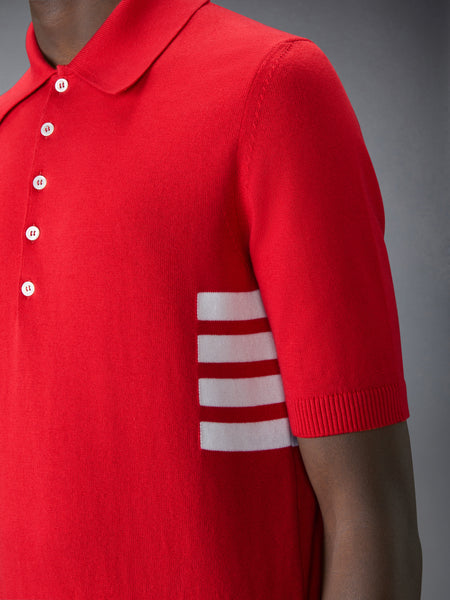 COTTON 4-BAR RELAXED FIT POLO RED
