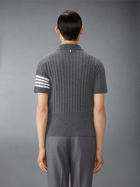 CASHMERE 4-BAR POLO MED GREY