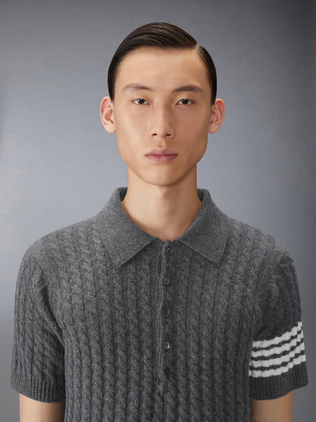 CASHMERE 4-BAR POLO MED GREY