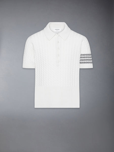 CASHMERE 4-BAR POLO WHITE