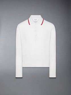 BROWNE 65 JERSEY INTARSIA CASHMERE LONG SLEEVE POLO