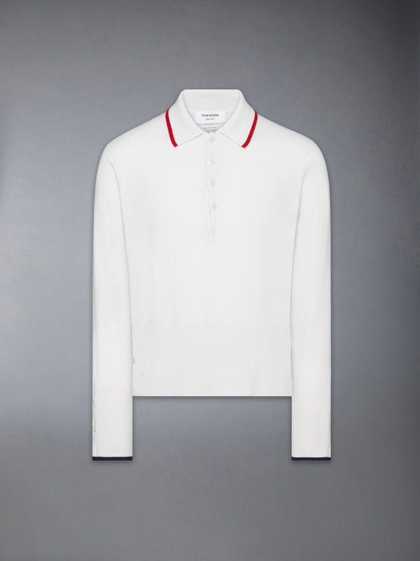BROWNE 65 JERSEY INTARSIA CASHMERE LONG SLEEVE POLO - featured image