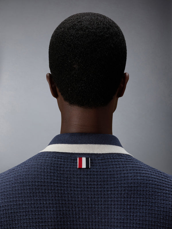 TEXTURED STITCH 4-BAR RELAXED LONG SLEEVE POLO - image 4